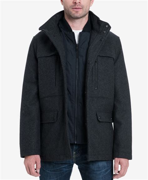 michael kors mens trench coat|michael kors men's wool coat.